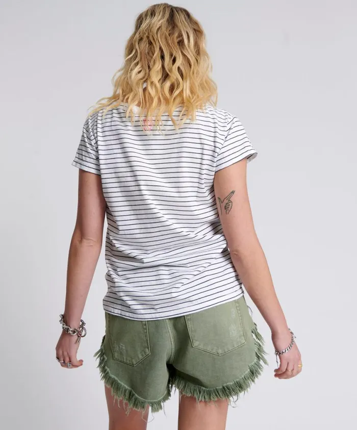 One Teaspoon Tees and Tanks Women One Teaspoon Scoop Neck Basic Tee Multi USA