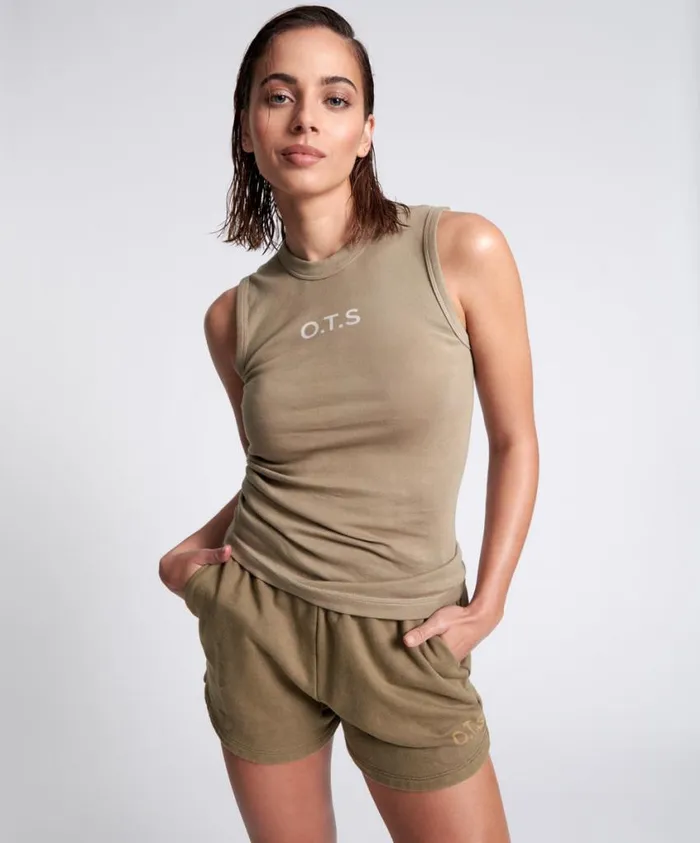 One Teaspoon Tees and Tanks Women OTS Equipment Tank Brown