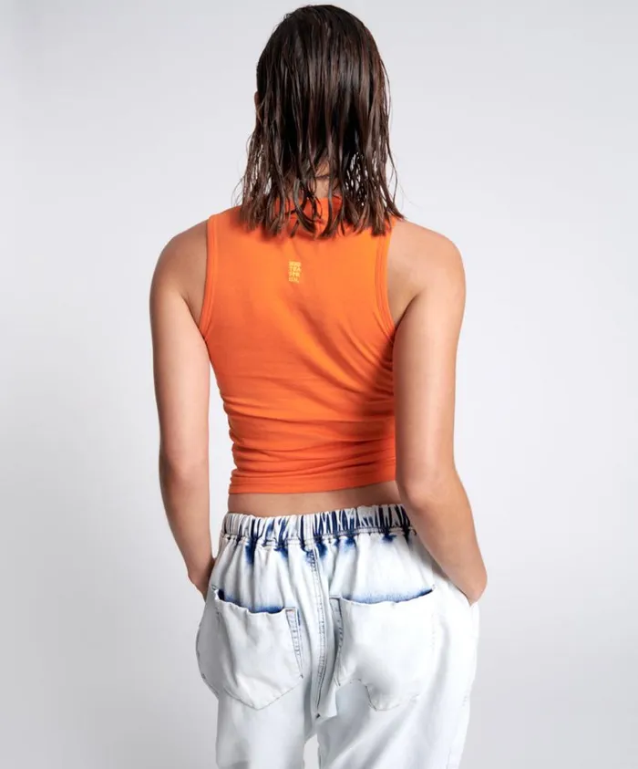 One Teaspoon Tees and Tanks Women OTS Equipment Tank Orange