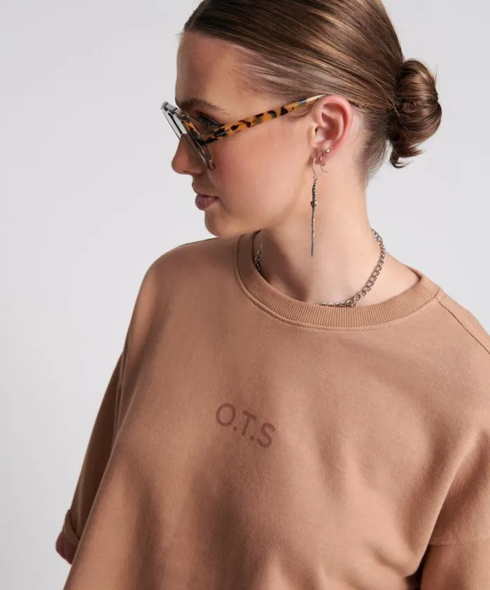 One Teaspoon Tees and Tanks Women OTS Sweat Tee Brown