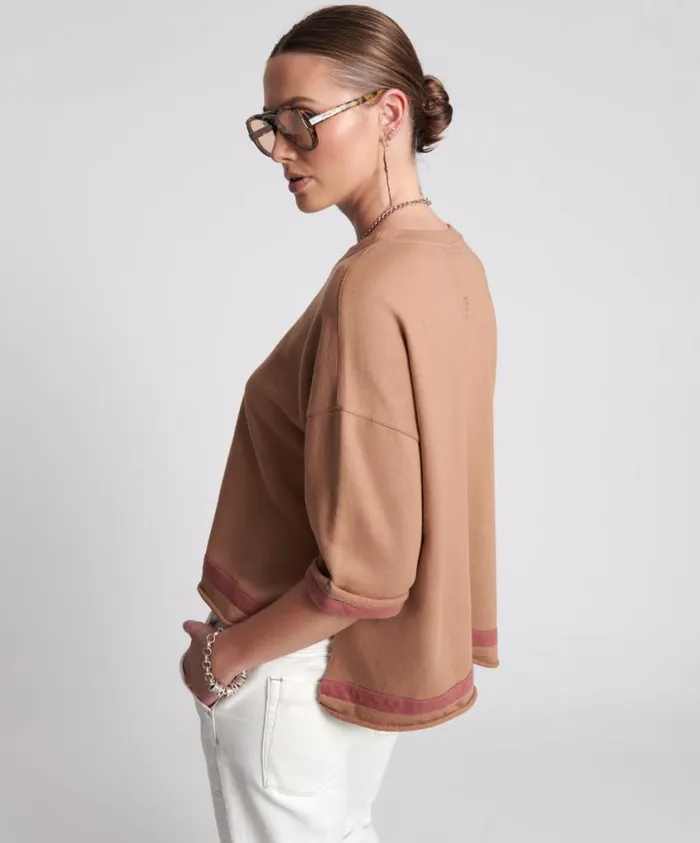 One Teaspoon Tees and Tanks Women OTS Sweat Tee Brown