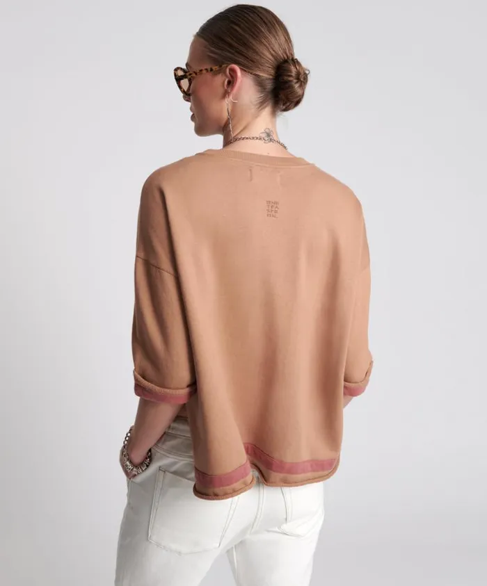 One Teaspoon Tees and Tanks Women OTS Sweat Tee Brown