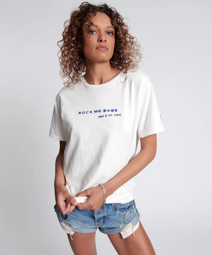 One Teaspoon Tees and Tanks Women Rock Me Babe Sos Unisex Tee