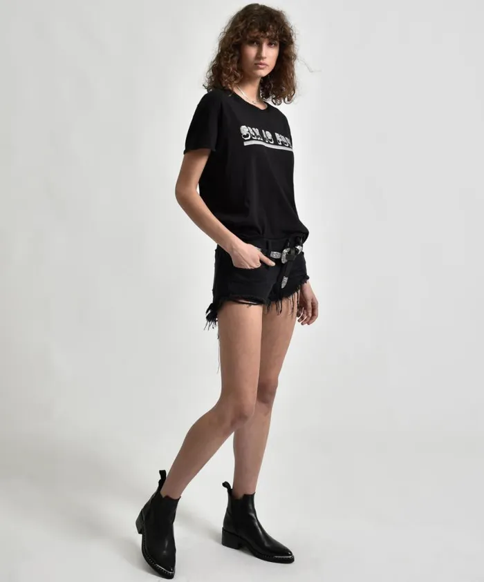 One Teaspoon Tees and Tanks Women Sex Is Fun Tee Black