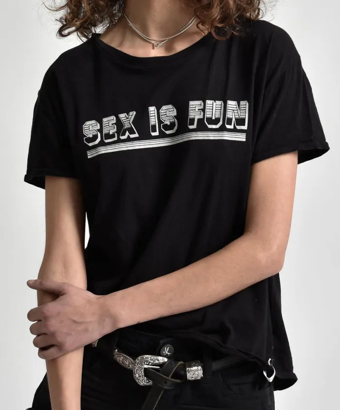 One Teaspoon Tees and Tanks Women Sex Is Fun Tee Black