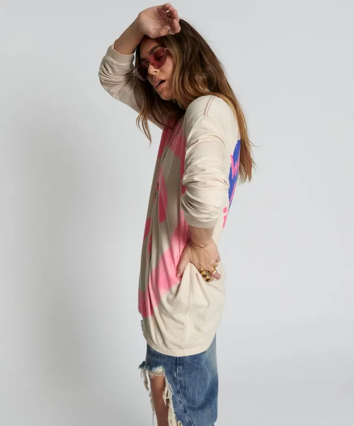One Teaspoon Tees and Tanks Women Was It All An Illusion Handsprayed Long Sleeve Tee