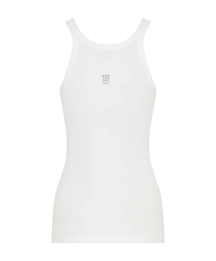 One Teaspoon Tees and Tanks Women White Bower Bird Rib Singlet