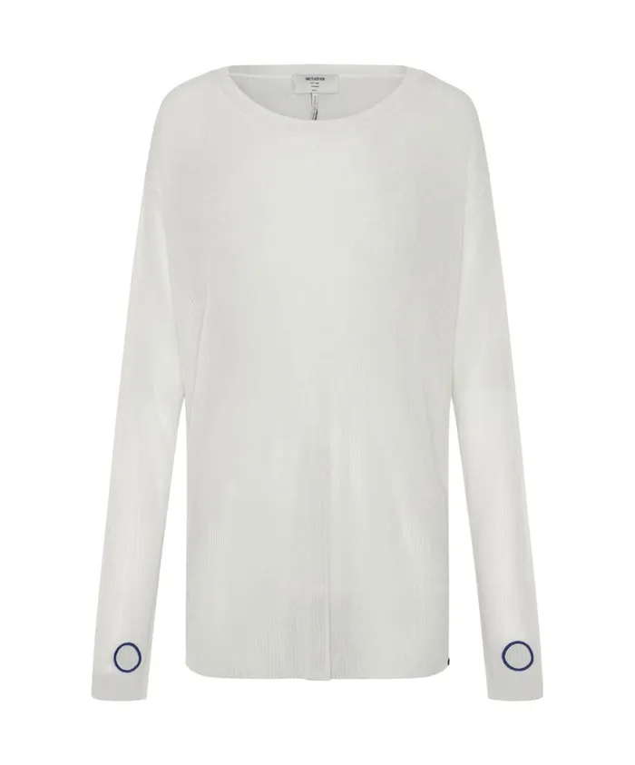 One Teaspoon Tops Women Amity Sheer Rib Knit Top White