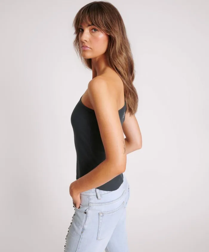 One Teaspoon Tops Women Asymmetrical Rib Tank Top