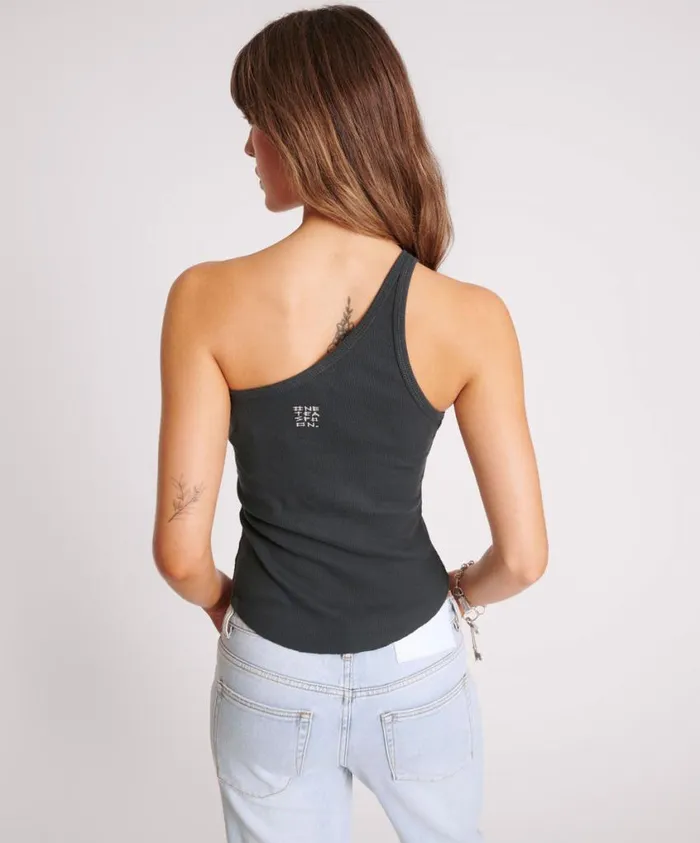 One Teaspoon Tops Women Asymmetrical Rib Tank Top