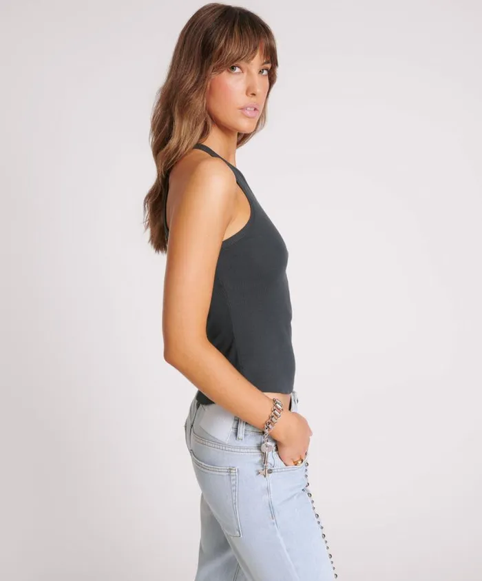 One Teaspoon Tops Women Asymmetrical Rib Tank Top