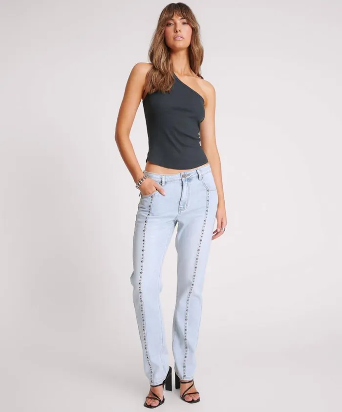One Teaspoon Tops Women Asymmetrical Rib Tank Top
