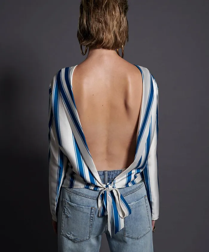 One Teaspoon Tops Women Cocktail Stripe Backless Chloe Top