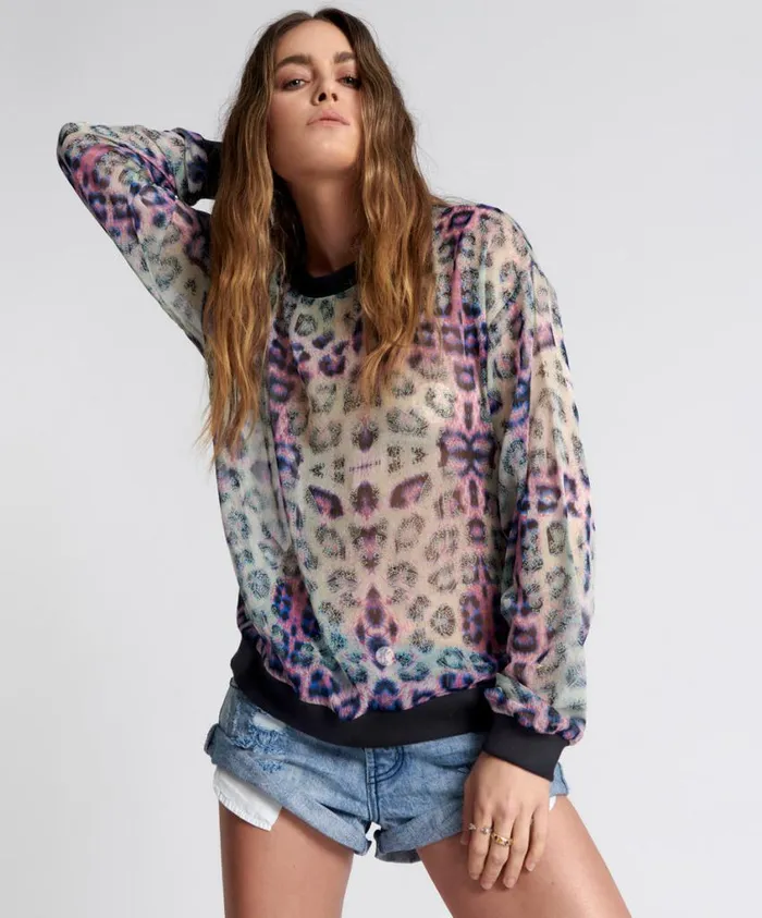One Teaspoon Tops Women Collision Chiffon Longsleeve Top
