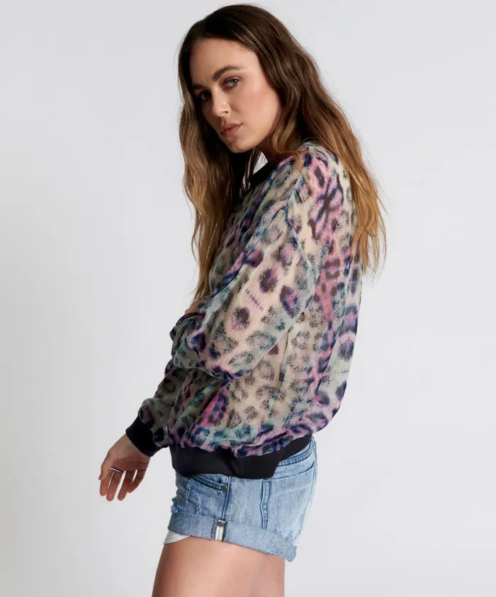 One Teaspoon Tops Women Collision Chiffon Longsleeve Top