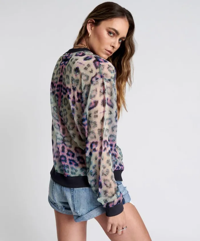 One Teaspoon Tops Women Collision Chiffon Longsleeve Top