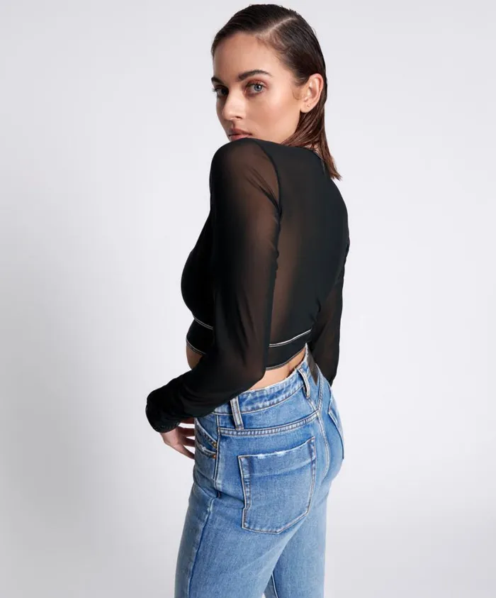 One Teaspoon Tops Women Dominator Mesh Longsleeve Top