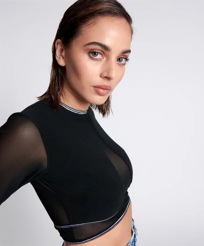 One Teaspoon Tops Women Dominator Mesh Longsleeve Top
