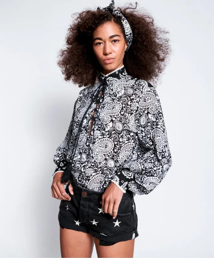 One Teaspoon Tops Women Hand Batik Paisley Rhiannon Top