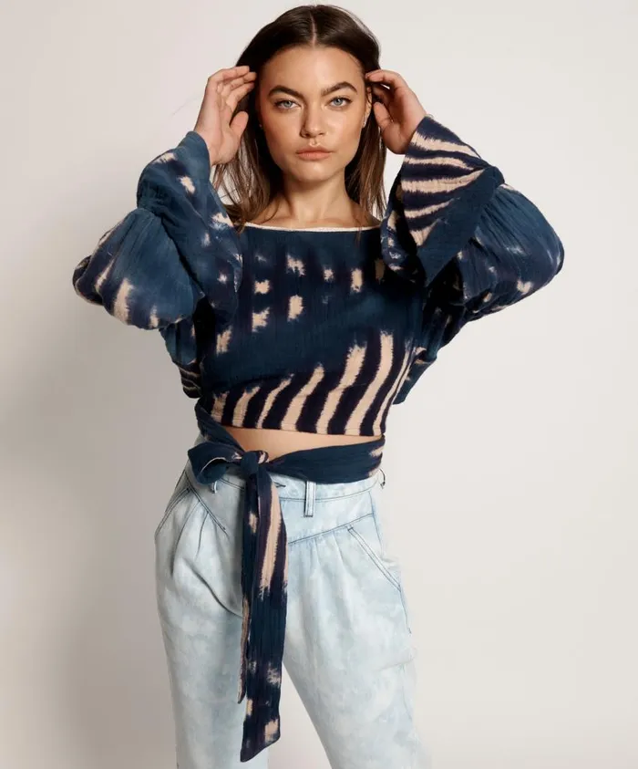 One Teaspoon Tops Women Hand Tie Dye Santorini Nights Top
