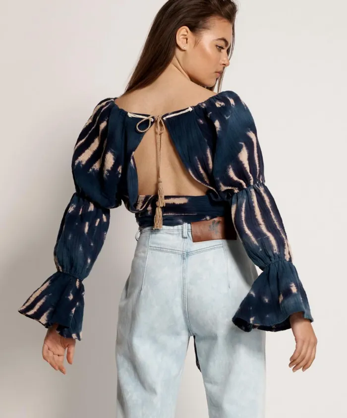 One Teaspoon Tops Women Hand Tie Dye Santorini Nights Top