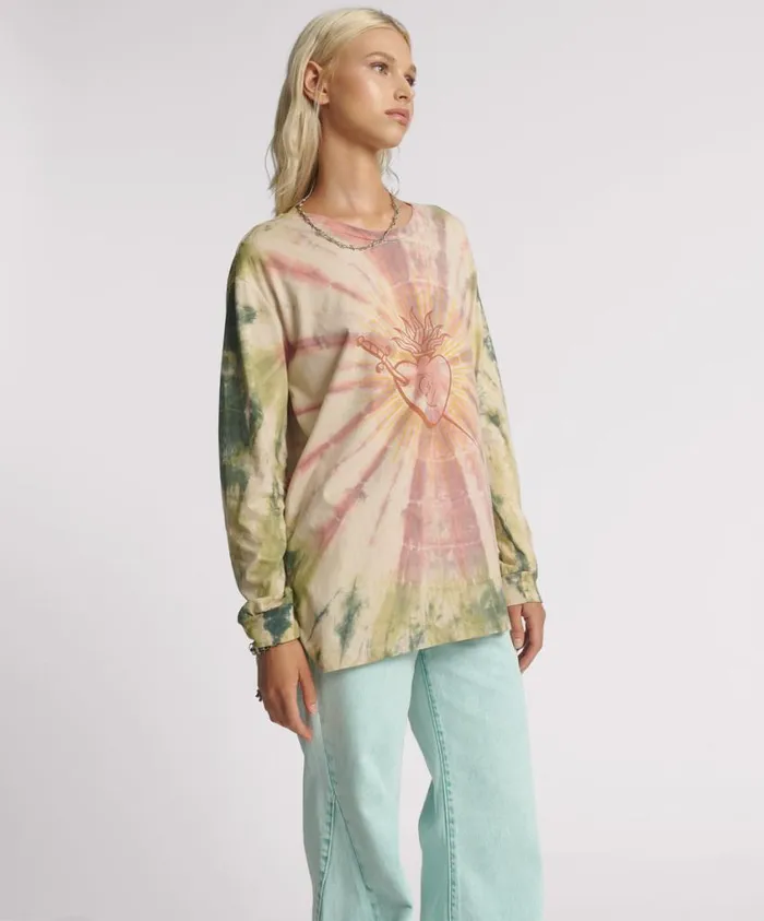 One Teaspoon Tops Women Heart O Steel Tie Dye Longsleeve Tee