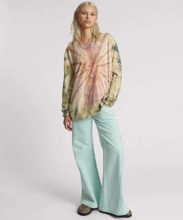 One Teaspoon Tops Women Heart O Steel Tie Dye Longsleeve Tee