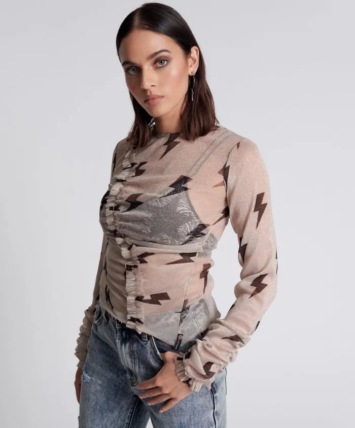 One Teaspoon Tops Women Lightning Party Longsleeve Top