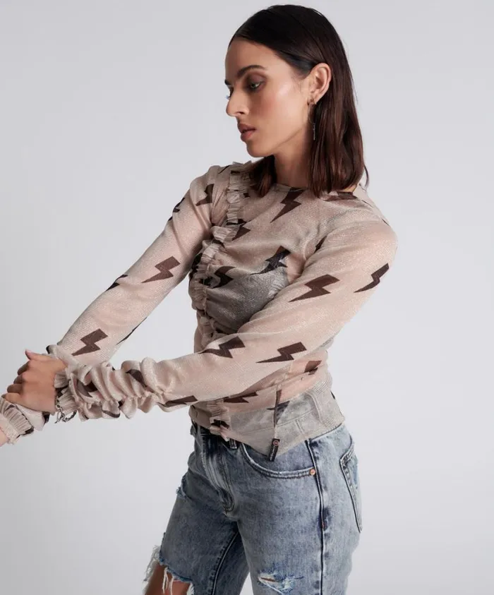 One Teaspoon Tops Women Lightning Party Longsleeve Top