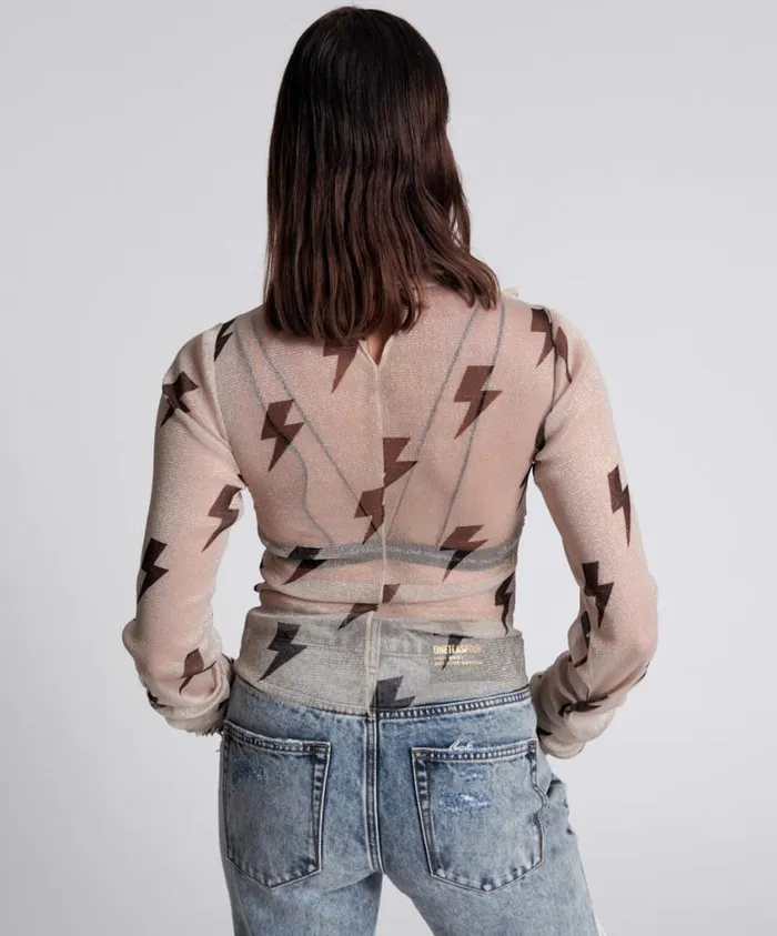 One Teaspoon Tops Women Lightning Party Longsleeve Top