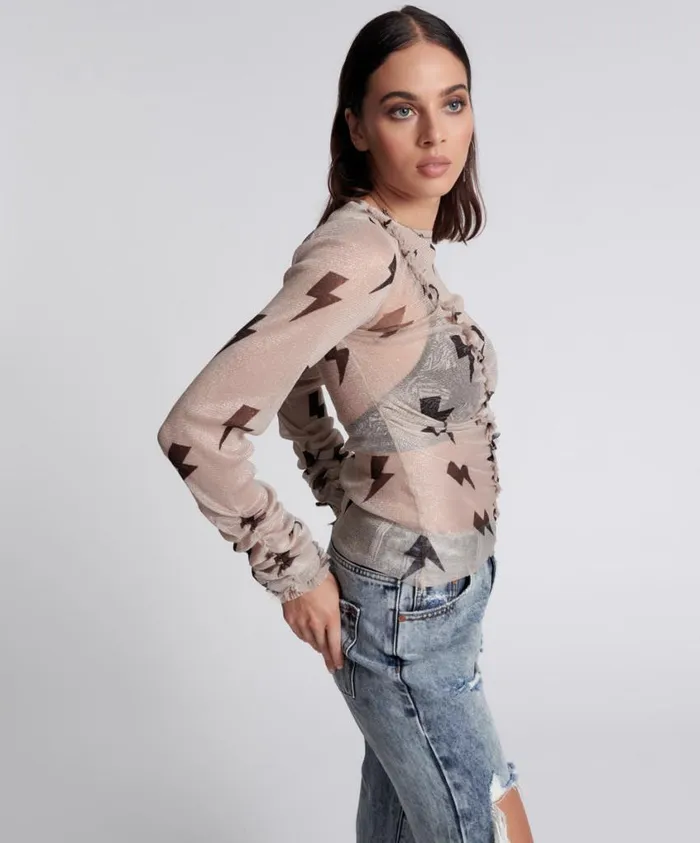 One Teaspoon Tops Women Lightning Party Longsleeve Top