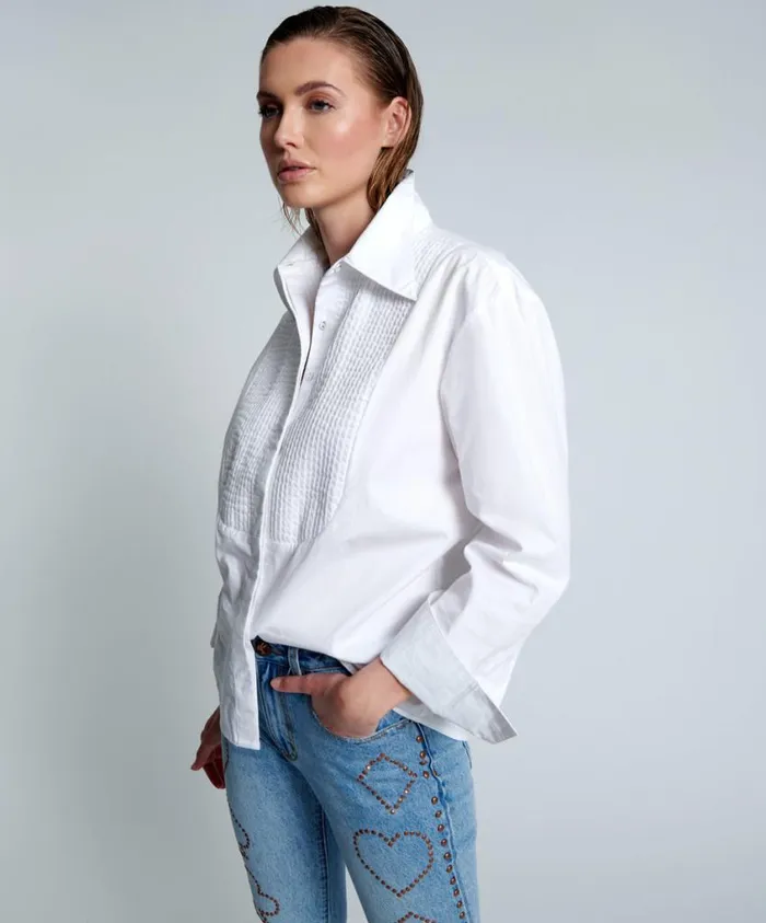 One Teaspoon Tops Women Power Tuxedo Shirt