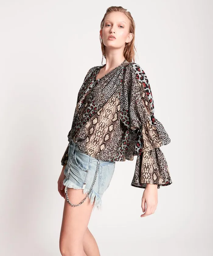 One Teaspoon Tops Women Punk Python Sophisticated Savage Top