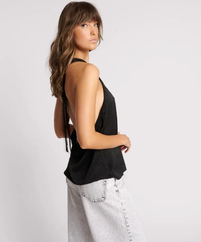 One Teaspoon Tops Women Roxie Embellished Backless Top