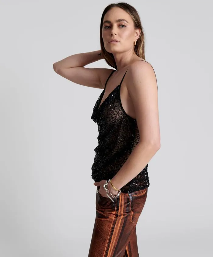 One Teaspoon Tops Women Stellar Hand Beaded Cami Top