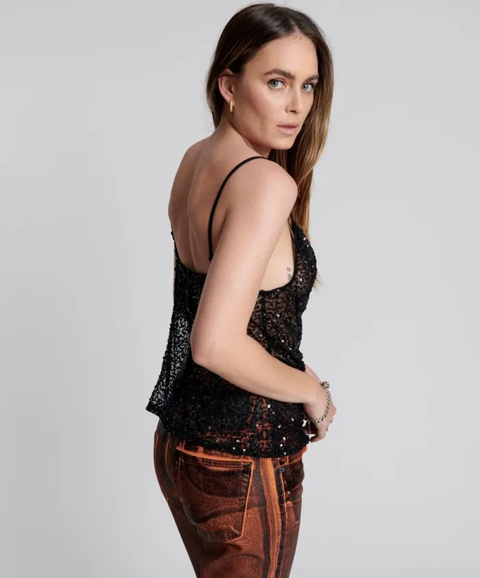 One Teaspoon Tops Women Stellar Hand Beaded Cami Top