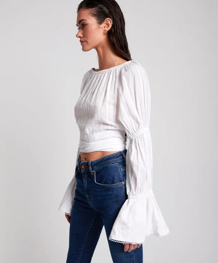 One Teaspoon Tops Women White Summer Nights Crop