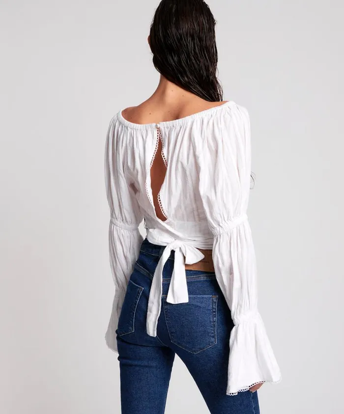 One Teaspoon Tops Women White Summer Nights Crop