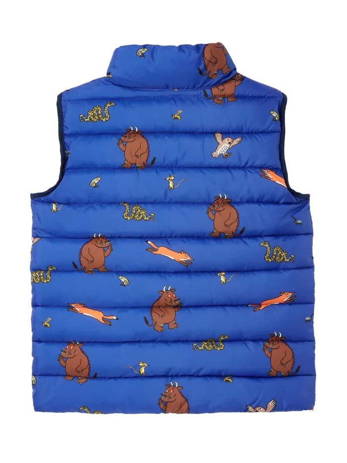 Online Joules Blue Gruffalo Flip It Reversible Printed Gilet Boys Gilets