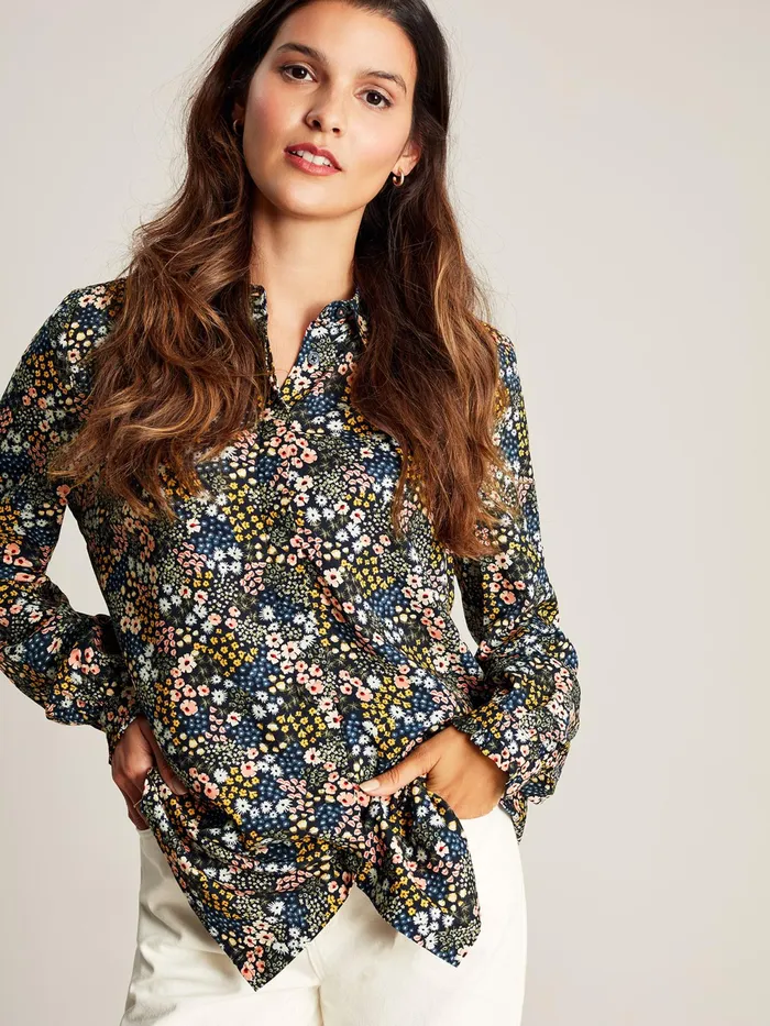 Online Joules Blue Kalina Concealed Placket Shirt Women Shirts and Blouses