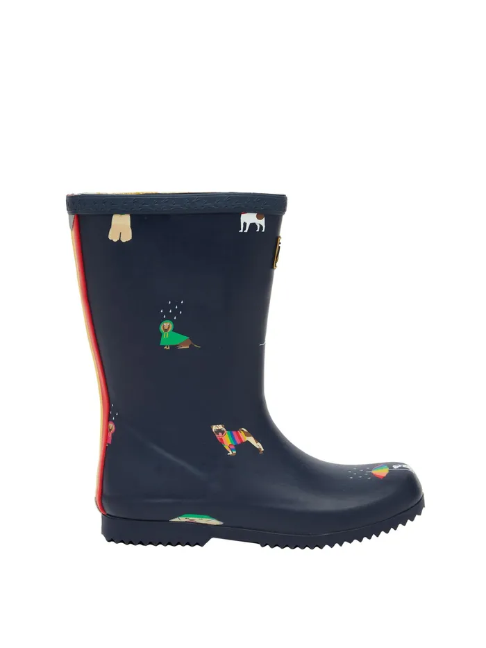 Online Joules Blue Roll Up Flexible Printed Wellies Girls Wellies