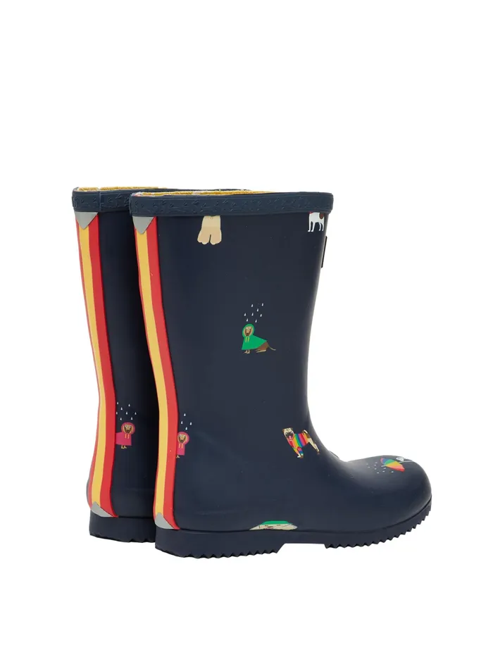 Online Joules Blue Roll Up Flexible Printed Wellies Girls Wellies
