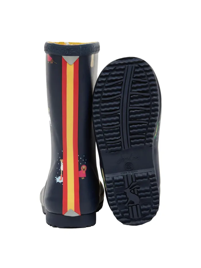 Online Joules Blue Roll Up Flexible Printed Wellies Girls Wellies