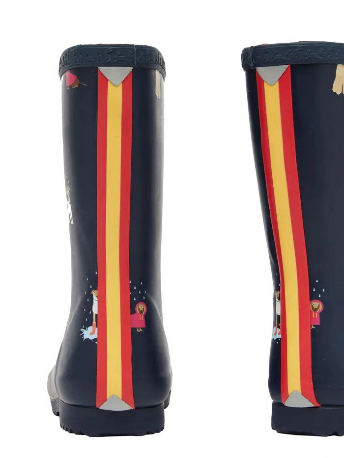 Online Joules Blue Roll Up Flexible Printed Wellies Girls Wellies
