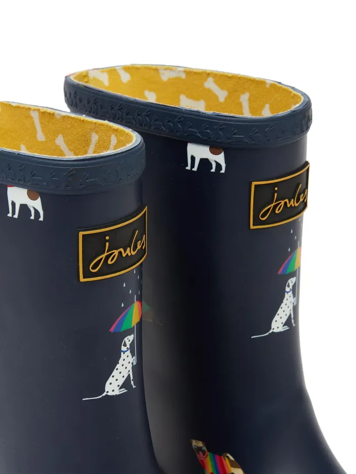 Online Joules Blue Roll Up Flexible Printed Wellies Girls Wellies