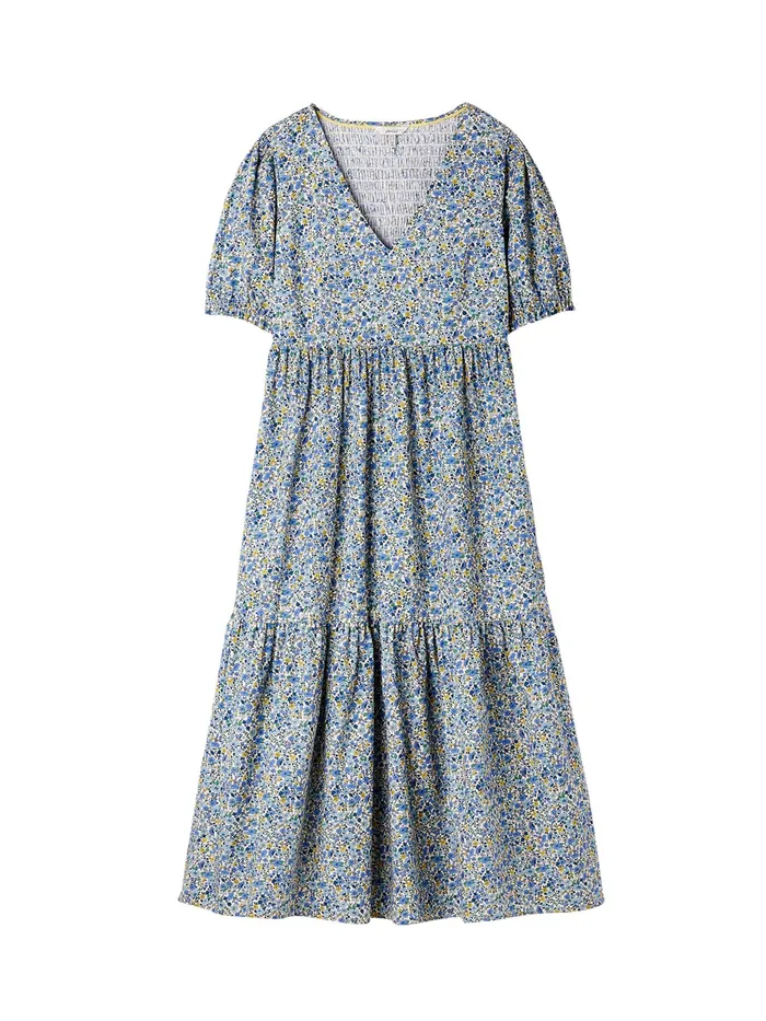 Online Joules Cream Aura Tiered Cotton Dress Women Dresses