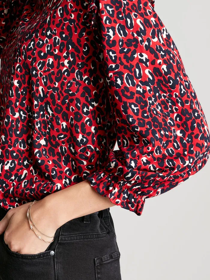 Online Joules Red Samara 34 Sleeve Frill Shoulder Top Women Shirts and Blouses