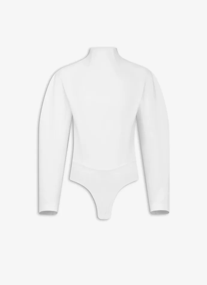 Optic White CINCHED POPLIN BODY Women Alaa Bodysuits and Leggings