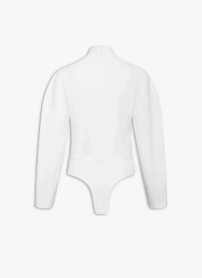 Optic White CINCHED POPLIN BODY Women Alaa Bodysuits and Leggings