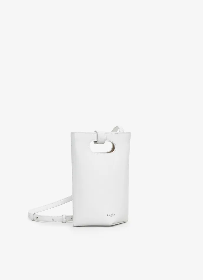 Optic White FOLDED SMALL BAG IN CALFSKIN Women Alaa Tote Bags